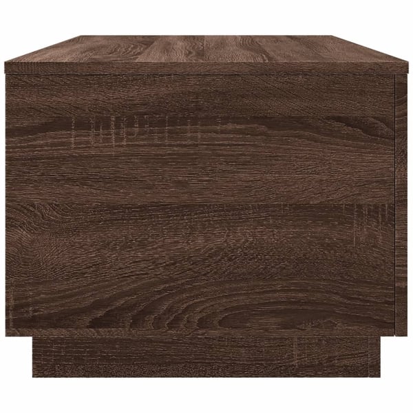 vidaXL Salongbord med LED-lys brun eik 90x50x40 cm