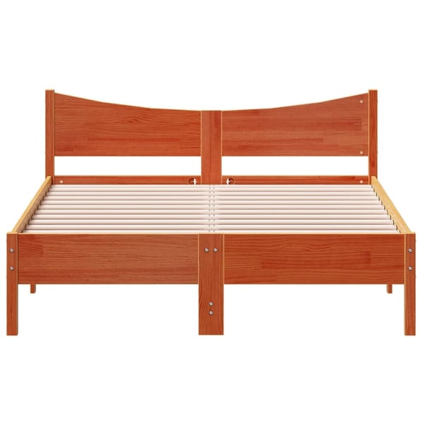 vidaXL Sengeramme uten madrass voksbrun 120x200 cm heltre furu