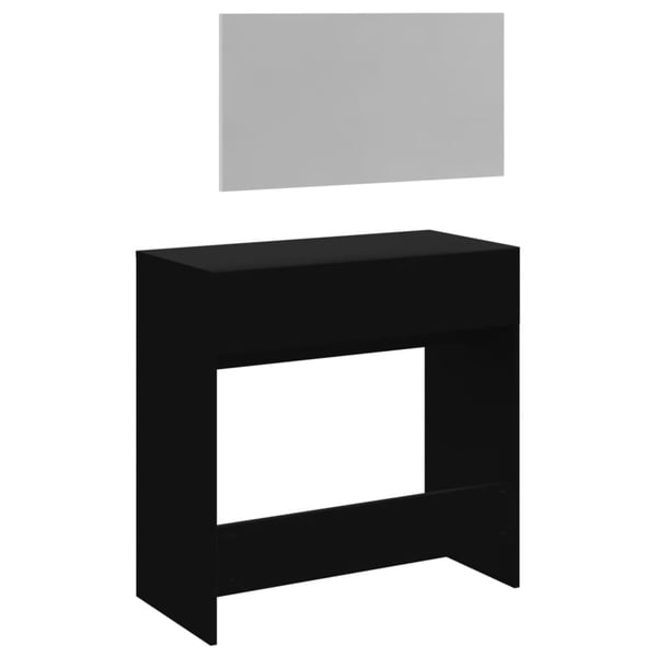 vidaXL makeupbord med spejl 80x39x80 cm sort