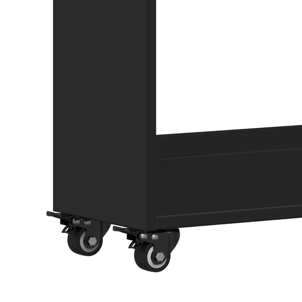 vidaXL Kaappi pyörillä musta 60x22x79 cm tekninen puu
