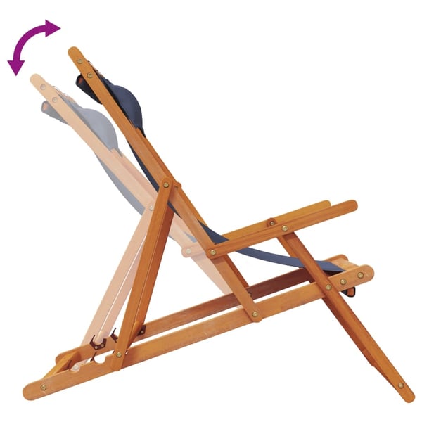 vidaXL foldbare strandstole 2 stk. stof blå