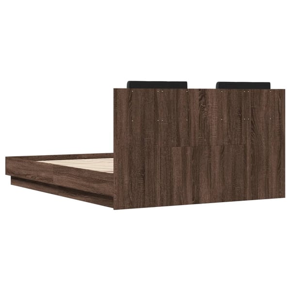 vidaXL Sengeramme med hodegavl brun eik 120x190 cm konstruert tre