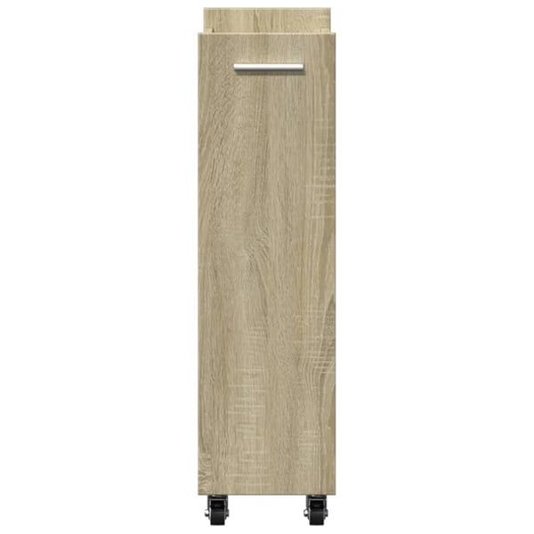 vidaXL Sidebord med hjul sonoma eik 60x22x79 cm konstruert tre