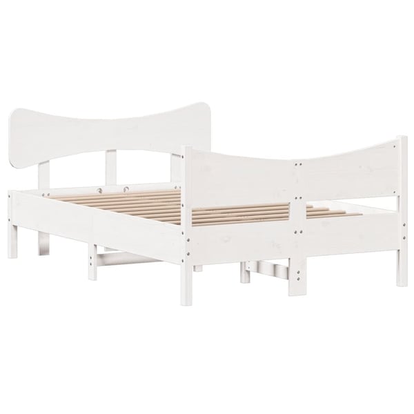 vidaXL Sengeramme uten madrass hvit 120x200 cm heltre furu