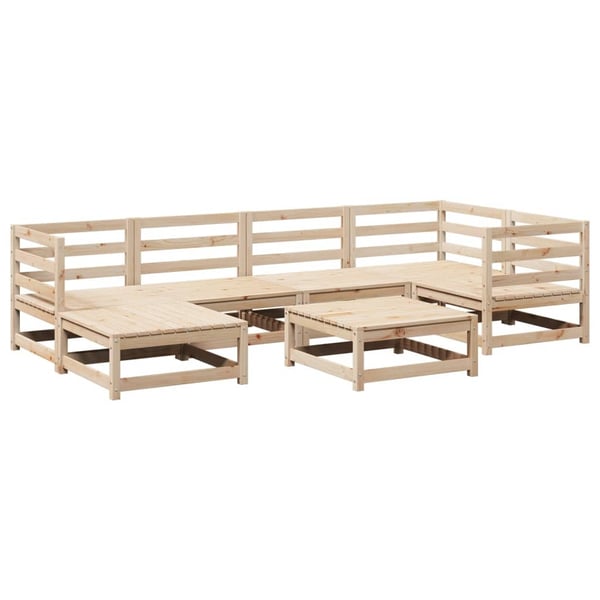 vidaXL Hagesofasett 7 deler heltre furu
