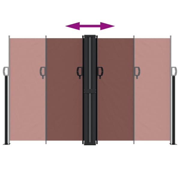 vidaXL Uttrekkbar sidemarkise brun 160x1000 cm