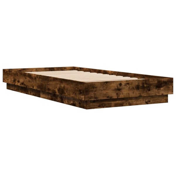 vidaXL Sengeramme uten madrass røkt eik 90x190 cm konstruert tre
