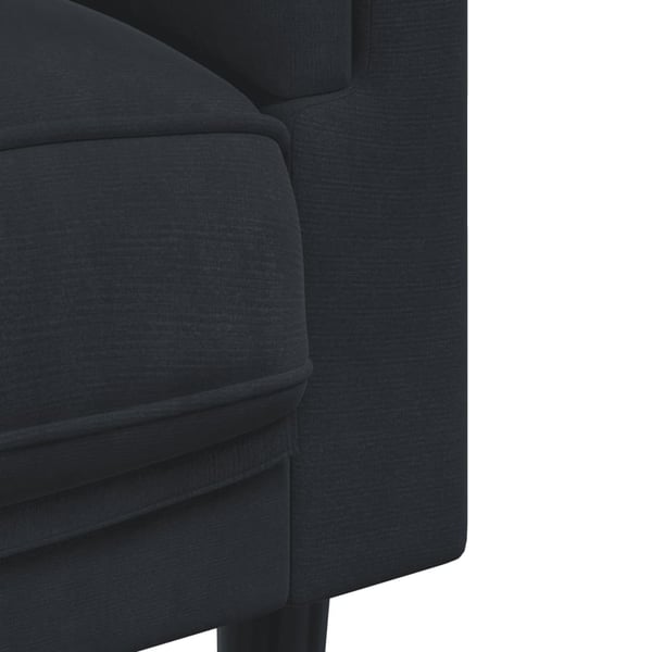 vidaXL sofasæt 3 dele med puder velour sort
