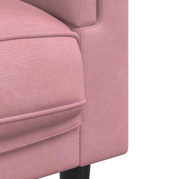 vidaXL Soffgrupp med dynor 3 delar rosa sammet