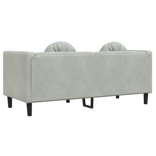 vidaXL 2-personers sofa med hynder velour lysegrå