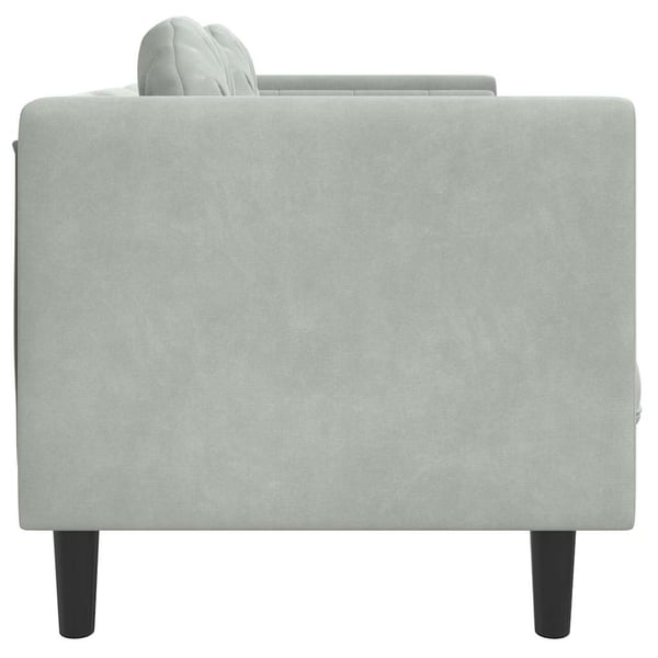 vidaXL 2-personers sofa med hynder velour lysegrå