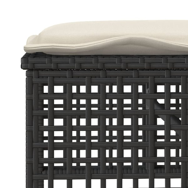 vidaXL sofasæt til haven 4 dele med hynder polyrattan og glas sort
