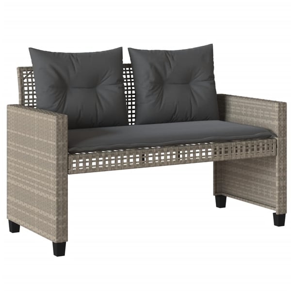 vidaXL sofasæt til haven 4 dele med hynder polyrattan og glas lysegrå