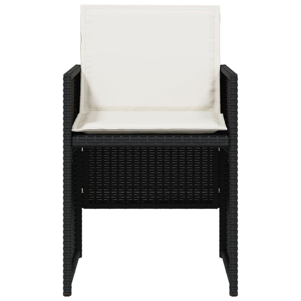 vidaXL havestole med hynder 4 stk. polyrattan sort
