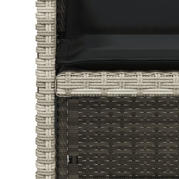 vidaXL havestole 4 stk. med hynder polyrattan lysegrå