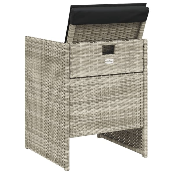 vidaXL havestole 4 stk. med hynder polyrattan lysegrå