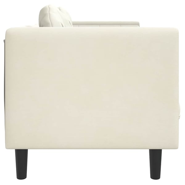 vidaXL 3-personers sofa med hynder velour cremefarvet