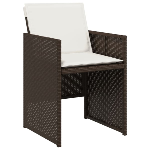 vidaXL havestole 4 stk. med hynder polyrattan brun
