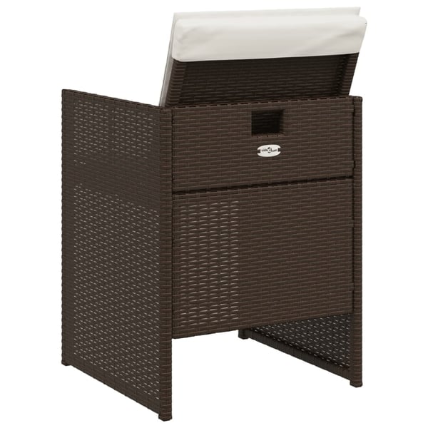 vidaXL havestole 4 stk. med hynder polyrattan brun