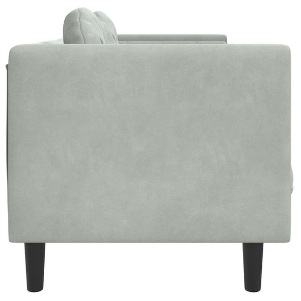 vidaXL 3-personers sofa med hynder velour lysegrå