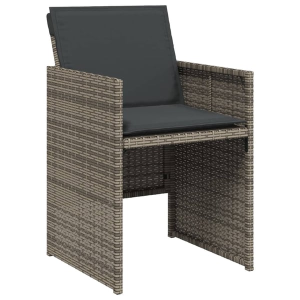 vidaXL havestole med hynder 4 stk. polyrattan grå
