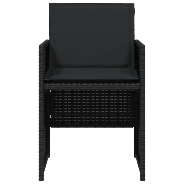 vidaXL havestole med hynder 4 stk. polyrattan sort