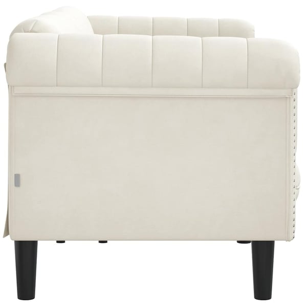 vidaXL Soffa 3-sits gräddvit sammet