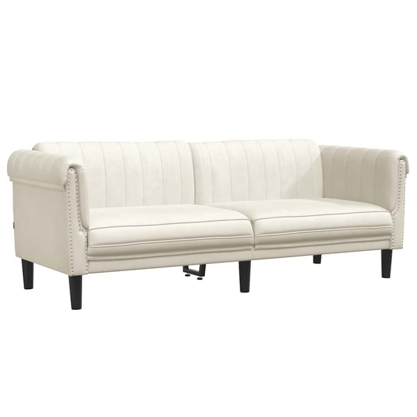 vidaXL Soffa 3-sits gräddvit sammet