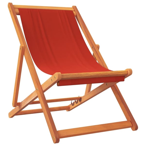 vidaXL foldbare strandstole 2 stk. stof rød
