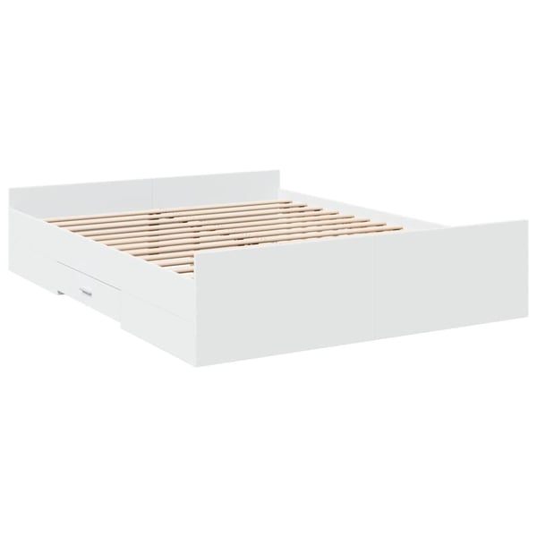 vidaXL Sengeramme høyglans hvit 150x200 cm konstruert tre