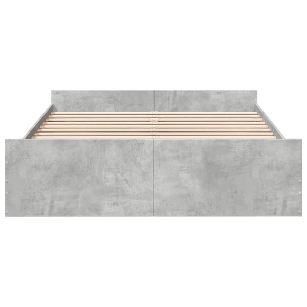 vidaXL Sengeramme med skuffer betonggrå 150x200 cm konstruert tre