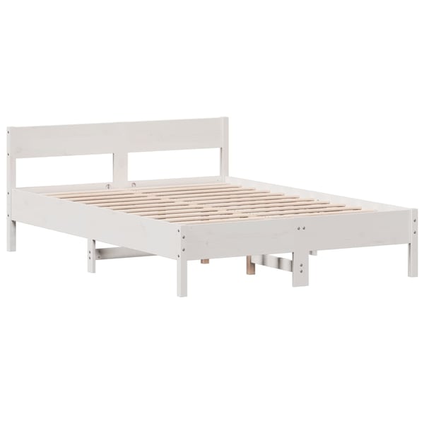 vidaXL Sengeramme uten madrass hvit 140x190 cm heltre furu