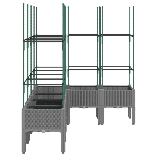 vidaXL Plantekasse med espalier lysegrå 160x120x142,5 cm PP