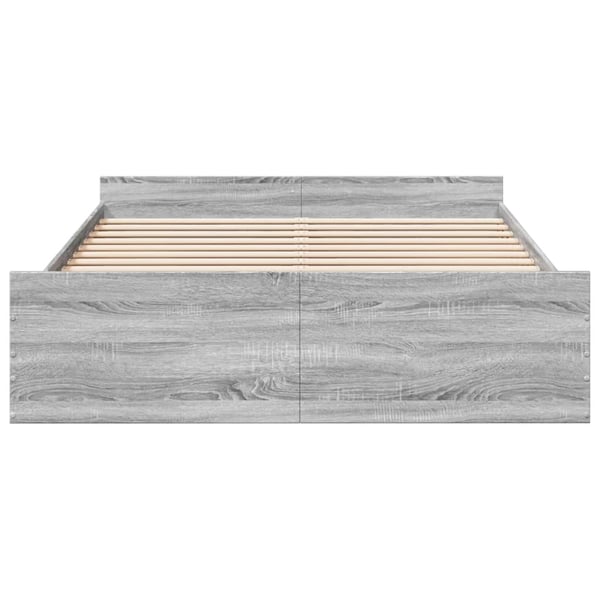 vidaXL Sengeramme med skuffer grå sonoma 150x200 cm konstruert tre