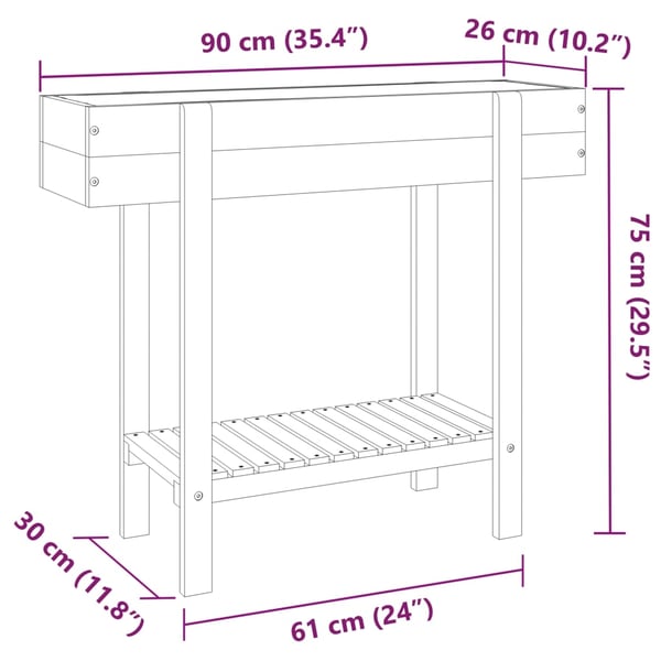 vidaXL Høybed 90x30x75 cm heltre akasie