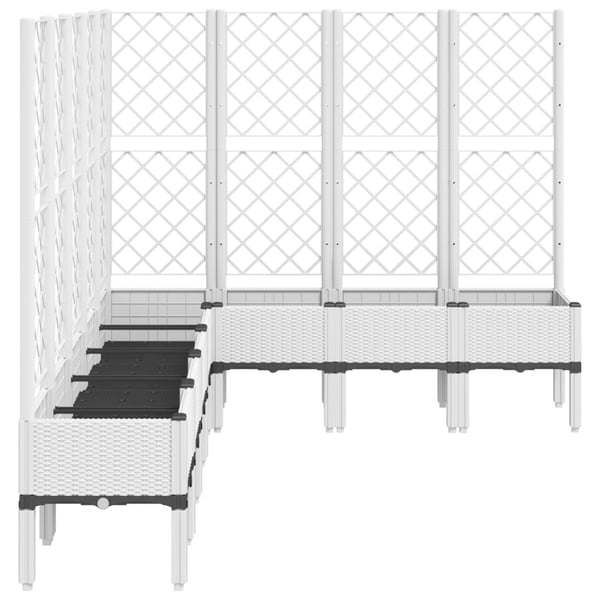 vidaXL plantekasse med espalier 200x160x142 cm PP hvid