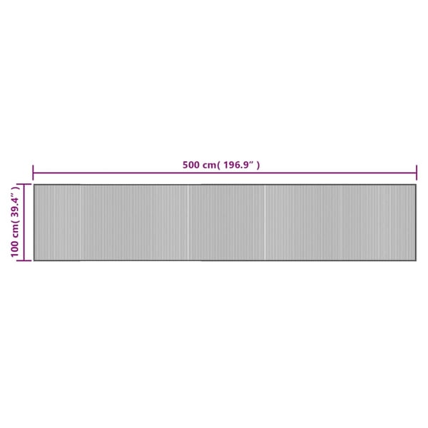 vidaXL Matto suorakaide tummanruskea 100x500 cm bambu