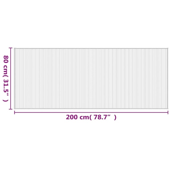 vidaXL Matto suorakaide vaalea luonnollinen 80x200 cm bambu