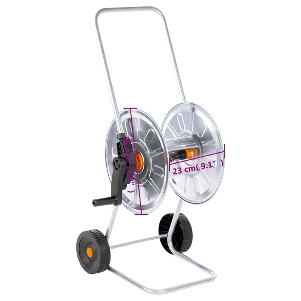 vidaXL Slangetrommelvogn for 50 m 1/2" eller 35 m 3/4" slange stål