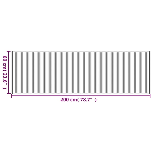 vidaXL Matta rektangulär grå 60x200 cm bambu