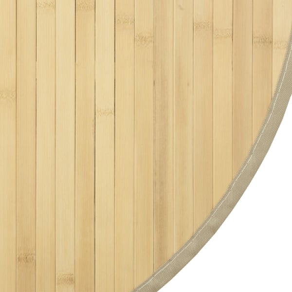 vidaXL Teppe rund lys naturell 80 cm bambus