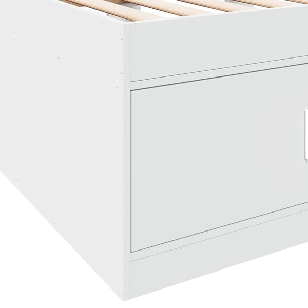 vidaXL Dagseng med skuffer uten Madrass Hvit 75x190 cm