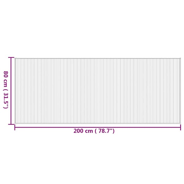 vidaXL matto suorakaide luonnollinen 80x200 cm bambu