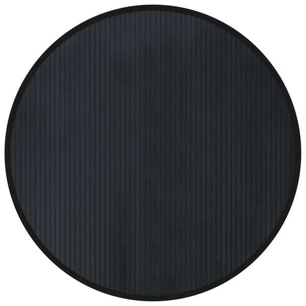 vidaXL Teppe rund svart 100 cm bambus