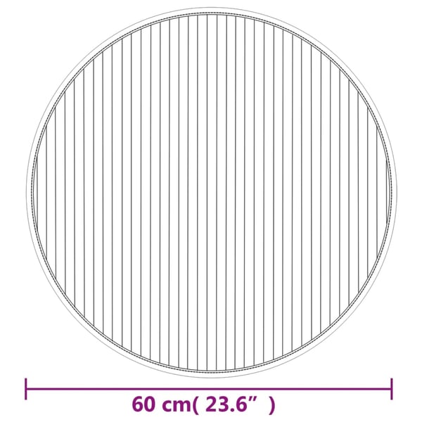 vidaXL Teppe rund svart 60 cm bambus