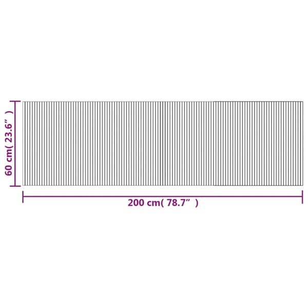 vidaXL Matto suorakaide vaalea luonnollinen 60x200 cm bambu