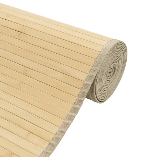 vidaXL Teppe rektangulær lys naturell 100x200 cm bambus