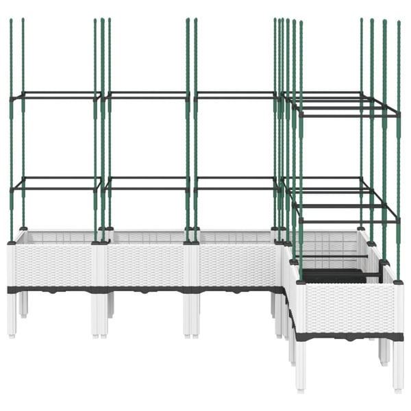 vidaXL Plantekasse med espalier hvit 160x120x142,5 cm PP