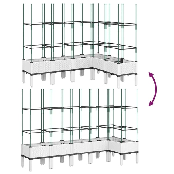 vidaXL Plantekasse med espalier hvit 160x120x142,5 cm PP