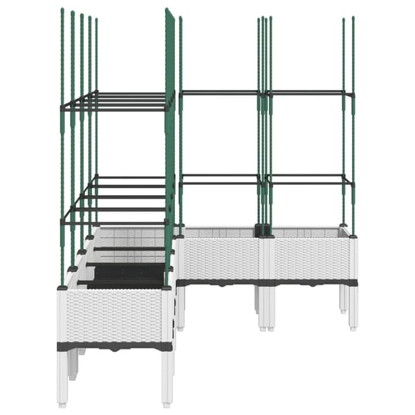 vidaXL Plantekasse med espalier hvit 160x120x142,5 cm PP